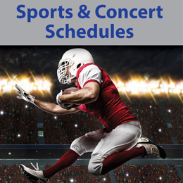 Sports and concert schedules Postcards